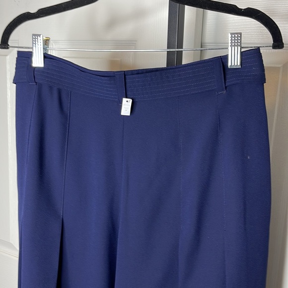 Women’s Lauren by Ralph Lauren navy blue Culottes pant NWT SZ 10P W/ tie belt - Picture 4 of 10